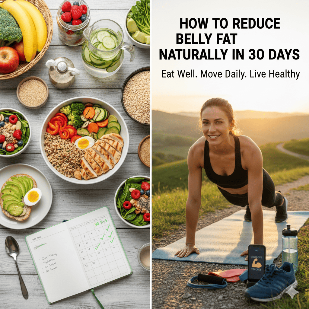 A healthy meal and exercise plan to reduce belly fat naturally in 30 days